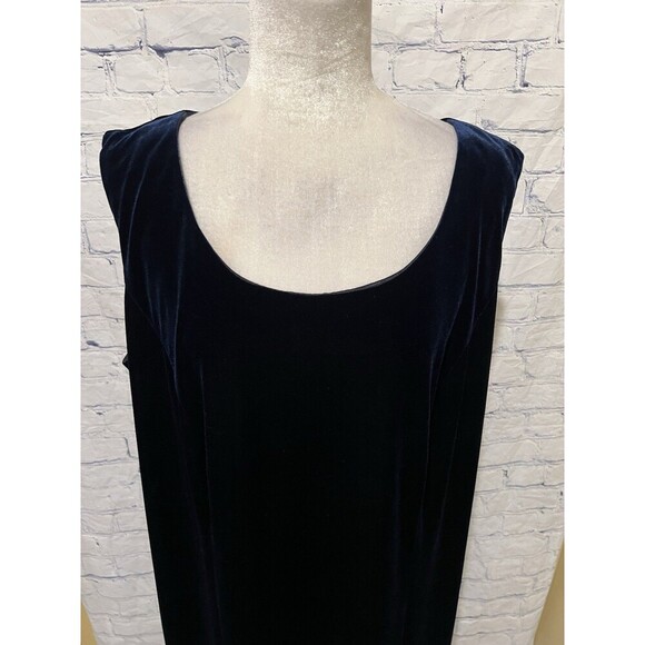 R&M Richards Plus Size Blue Velvet Sleeveless Dress with Glitter Jacket Size 20W - Picture 13 of 16